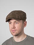 Кепка STETSON арт. 6870702 HATTERAS HERRINGBONE VIRGIN WOOL (оливковый / бежевый)
